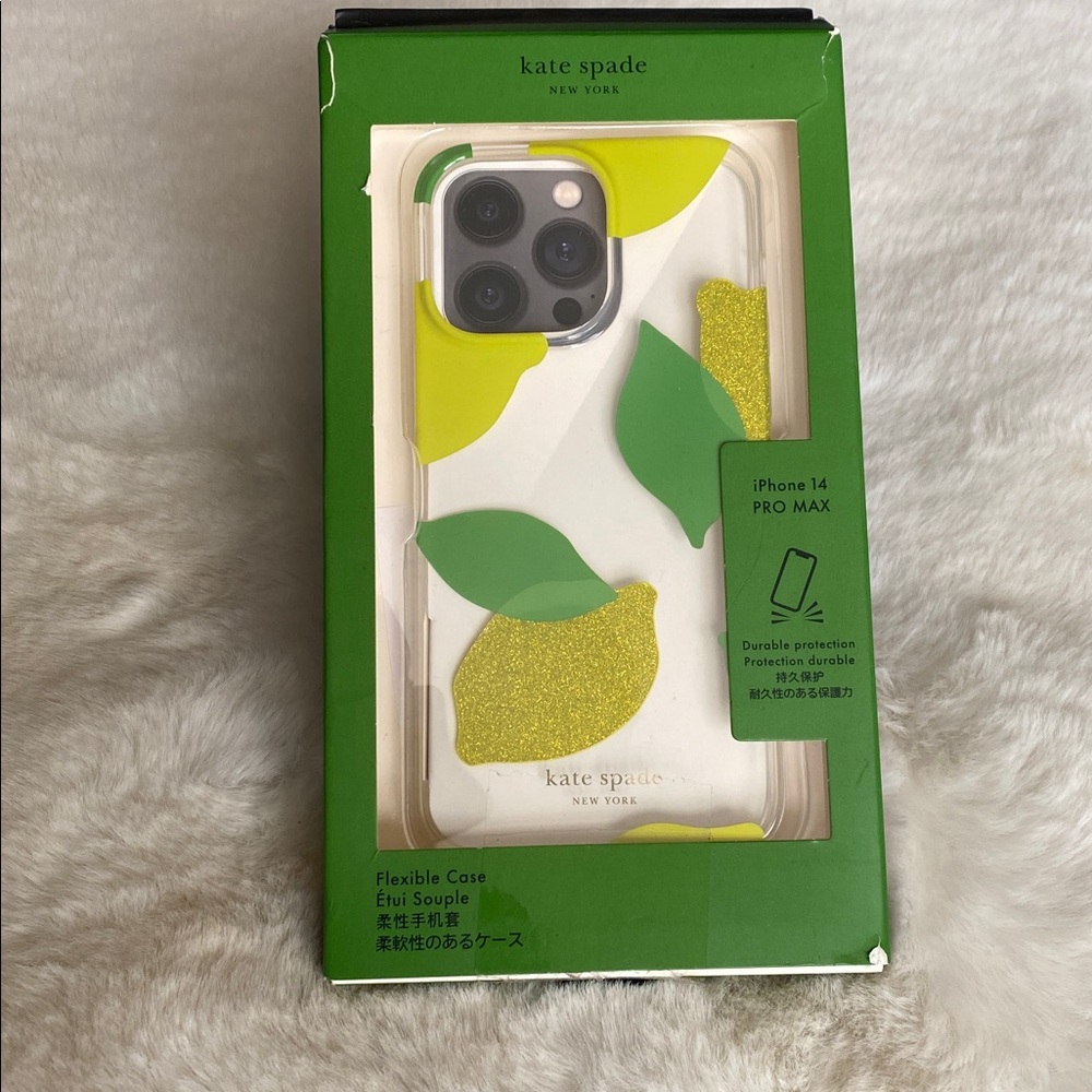 Kate Spade Lemon Drop Glitter Case  iPhone 14 Pro Max Protective Cover